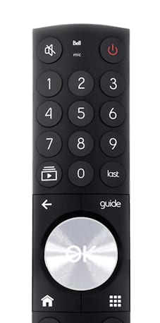 Step 3: Press the center of the select button, the large disc at the bottom of the remote.